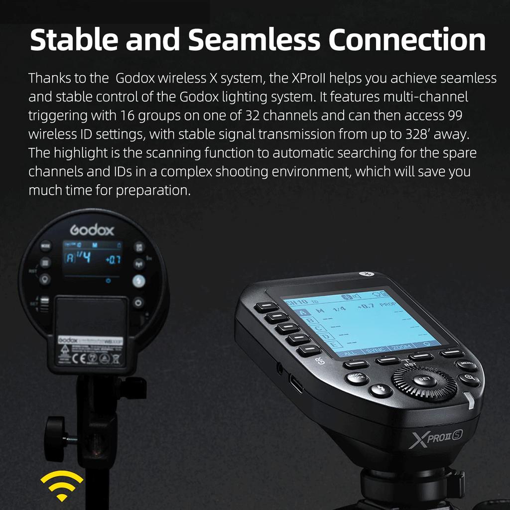 Беспроводной триггер Godox TTL TCM мгновенное приложение 16 групп по 32 больших ЖК-дисплея, подходит для камер Sony XProII-S 1/8000 с HSS, переключение, управление,