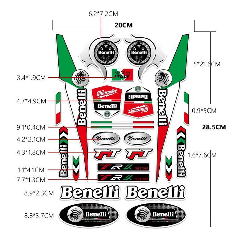 Наклейки для мотоциклов серии Benelli: Водонепроницаемые наклейки на кузов для TNT125 и Young Lion