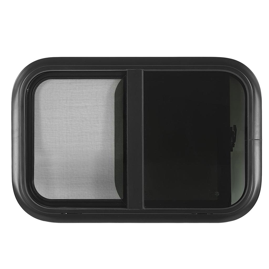 Сдвижное окно для автодома 750 x 430 мм Черный Алюминиевый Сплав Прицеп УФ-стойкое Стекло С Передвижной Сеткой от Насекомых