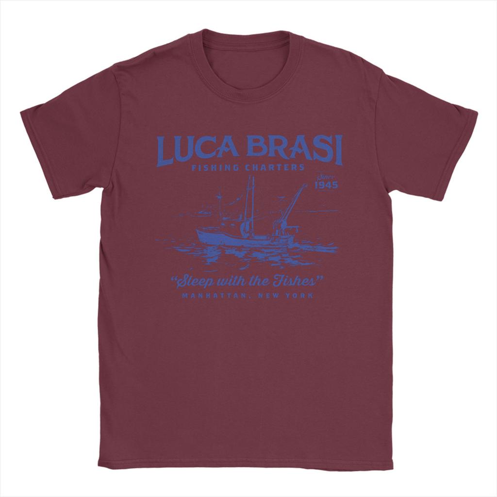 Luca Brasi Fishing Charters 100% Cotton T Shirt For Men Summer  Streetwear T-Shirts O Neck Hip Hop Tees Plus Size Pattern Tops