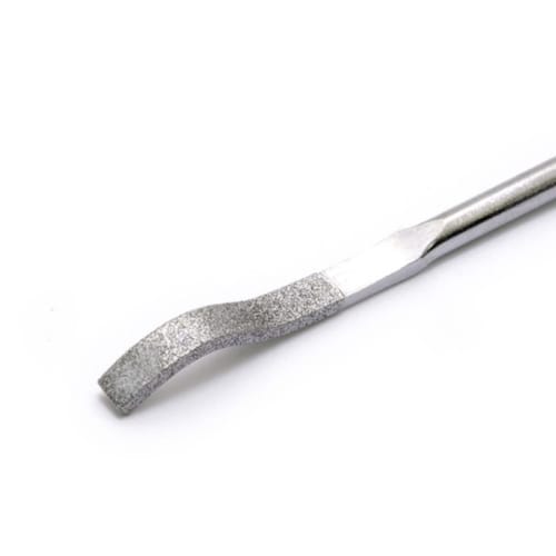 Wave Hobby Tool Series HG Special Shape Diamond File, Flat/Bent Tip, Plastic Model Tool, HT-681, Grip: Red