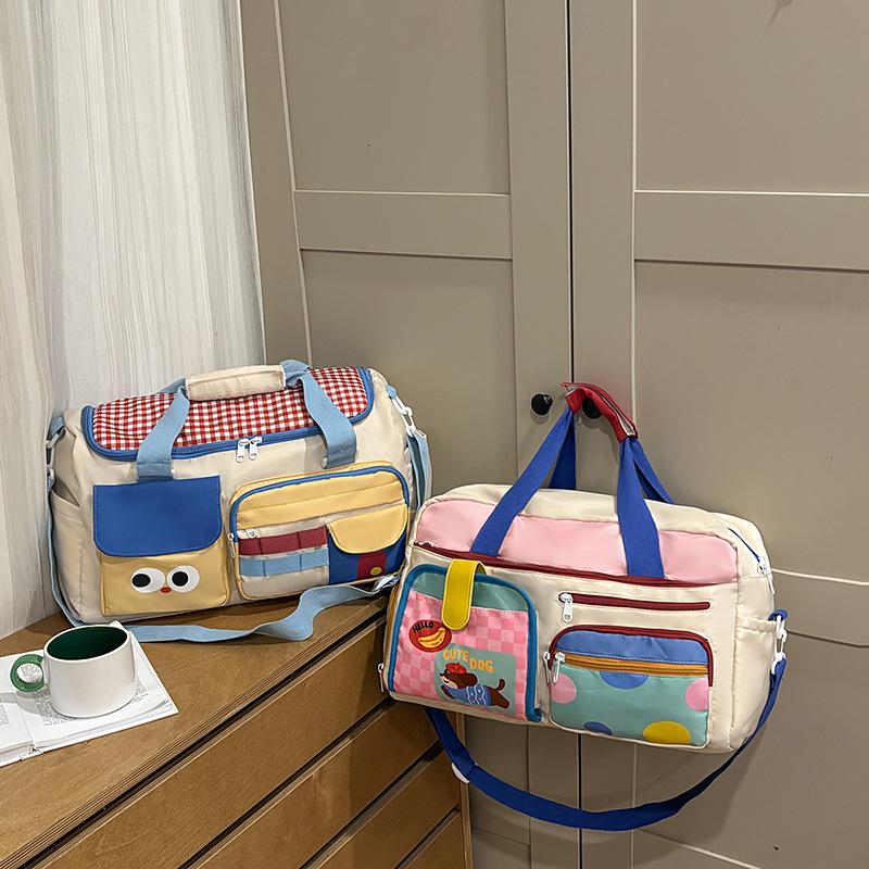 Highly Attractive Women's Swimming Gym Bag, Large Capacity Travel Carry-on Bag, Cartoon Dopamine Handheld Luggage Storage Bag