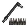 1/4 Hex Socket Wrench 90 Degree Double Head Handle Wrench with 10Pcs Various Screwdriver Bits Screwdriver Bit Tool Set