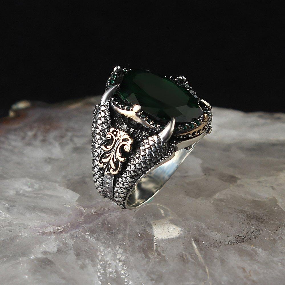 Серебряное кольцо с когтем орла, ювелирные изделия с драгоценным камнем, цирконий, стерлинговое серебро 925 пробы, мужское кольцо, ювелирные изделия, модные кольца для мужчин, подарок для него