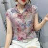 2020 Summer Floral Chiffon Women Shirts Casual Sleeveless Print Blouse Women Plus Size Cardigan