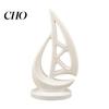 Modern Geometric Sailboat Mini 3D Printed Figurine Nautical Coastal Boat Living Room Accent Sculpture for Home Office Mantel Bookshelf Decor