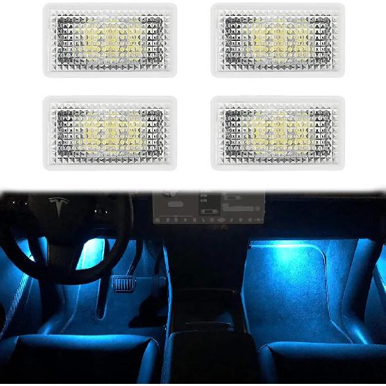 For Tesla Model 3 Y S X Ultra-bright Interior LED Lighting Bulbs Kit Accessories Fit Trunk, Frunk, Door Puddle, Foot-Well Lights