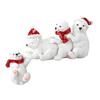 Рождественская фигурка семьи белых медведей в шапке Санты и красном шарфе, статуэтка четырех белых медведей, смола, скульптура животного, украшение для дома, офиса, настольное украшение