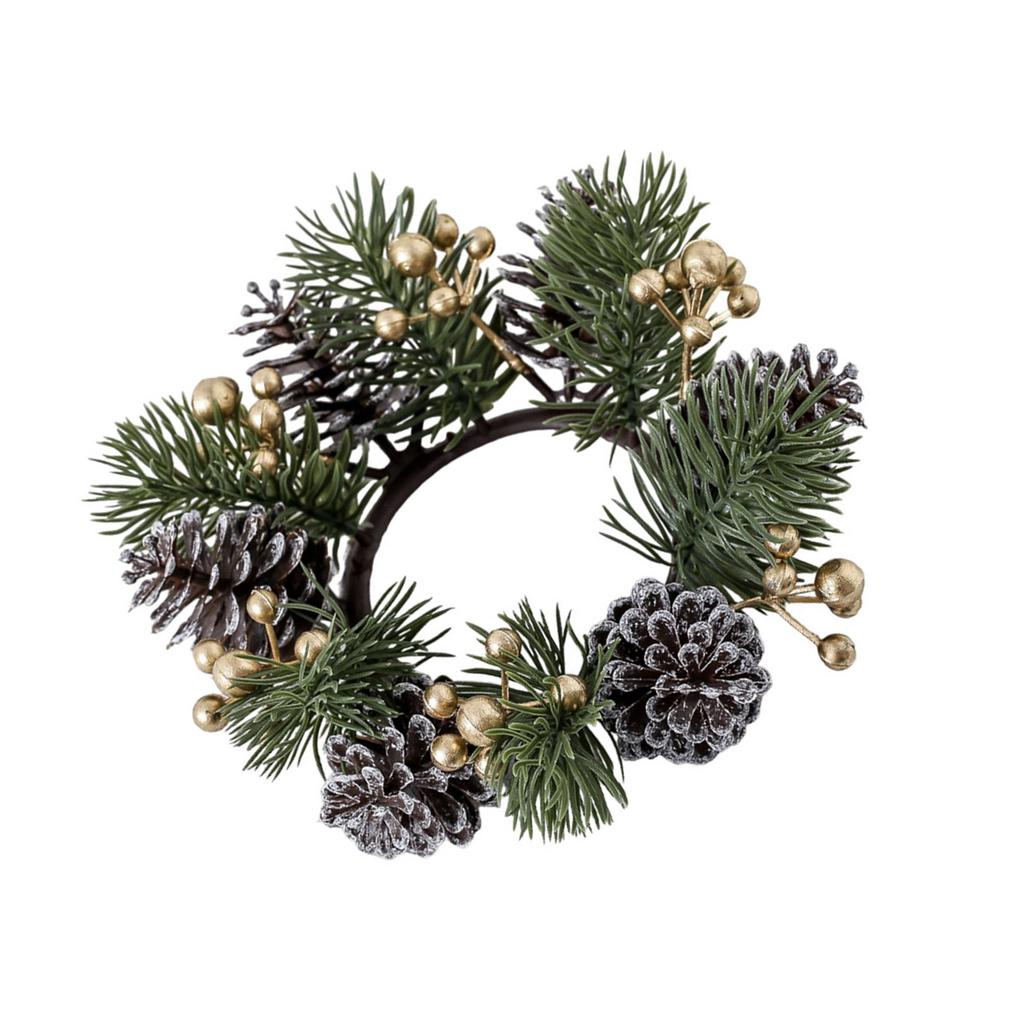 Рождественские подсвечники-венки Рождественские настольные центральные украшения Декор для столбовых свечей Винная бутылка Дверь Окно Стул