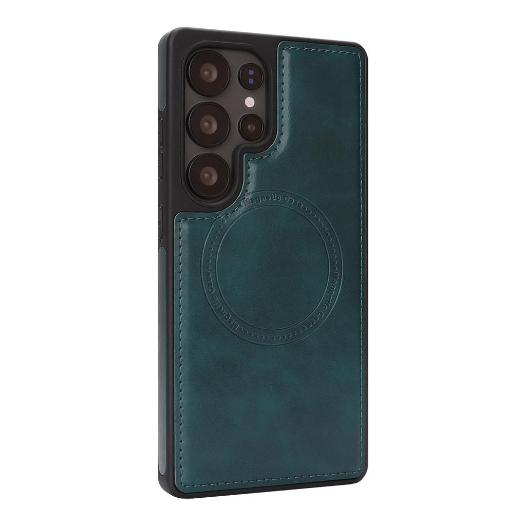 Магнитный беспроводной чехол для телефона для Samsung S24 - 25 серии, 8 цветов веганская ПУ кожа, всесторонняя противоударная защита