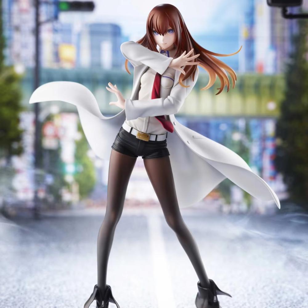 22.5см Аниме Steins;Фигурка Gate Makise Kurisu Dream Tech 1/7 Стиль Белого Халата Стоящая модель игрушечная кукла Фигурка Действия ПВХ