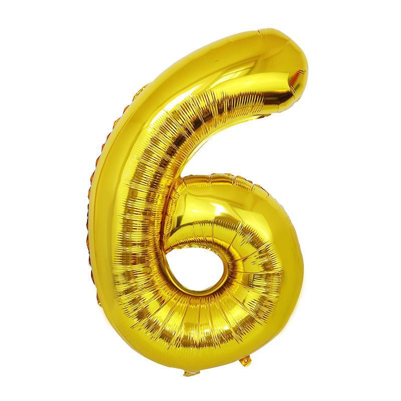 32-дюймовые золотые и серебряные цифровые фольгированные шары для украшения вечеринки - Американский стиль