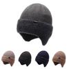 Теплая вязаная шапка Ветрозащитная Защищающая от холода Шапки-боне Казуальная Защита ушей для Осени Зимы