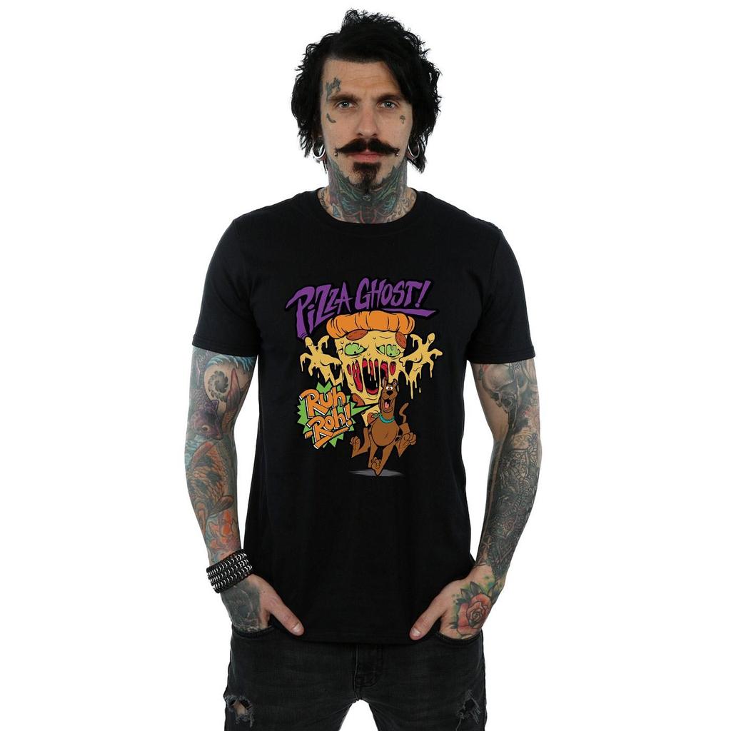 Scooby Doo Mens Pizza Ghost Cotton T-Shirt