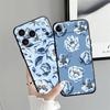Чехол для Apple iPhone 17 Pro Max 11 16 12 14 15 Pro 7 8 13 XR XS MAX Air Funda Чехол для телефона Мультяшный Синий Цветок