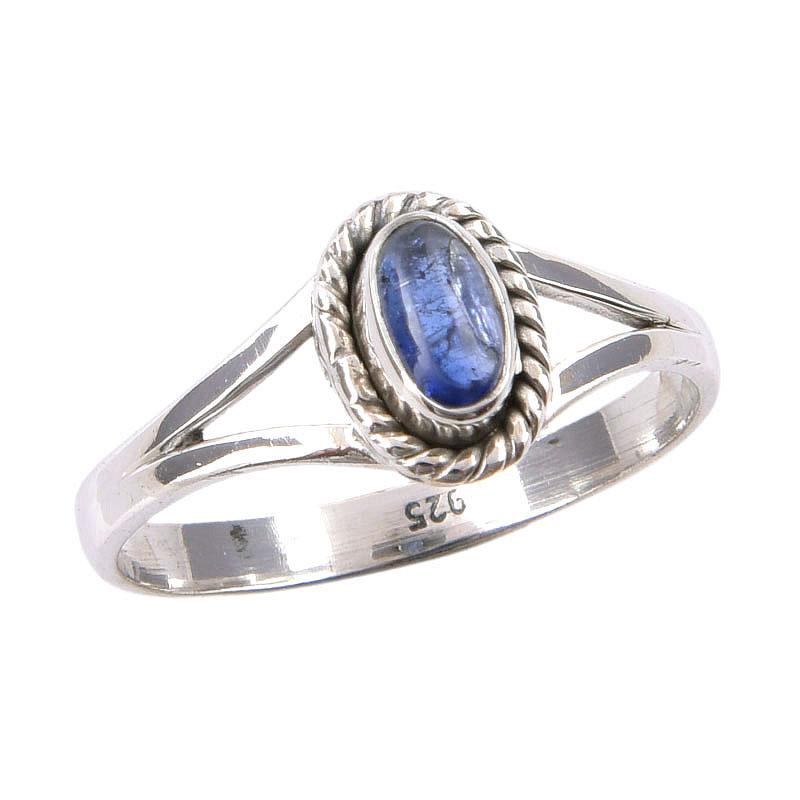 Натуральный кианит драгоценный камень ручной работы 925 стерлинговое серебро ювелирное кольцо размер 9 p0i21