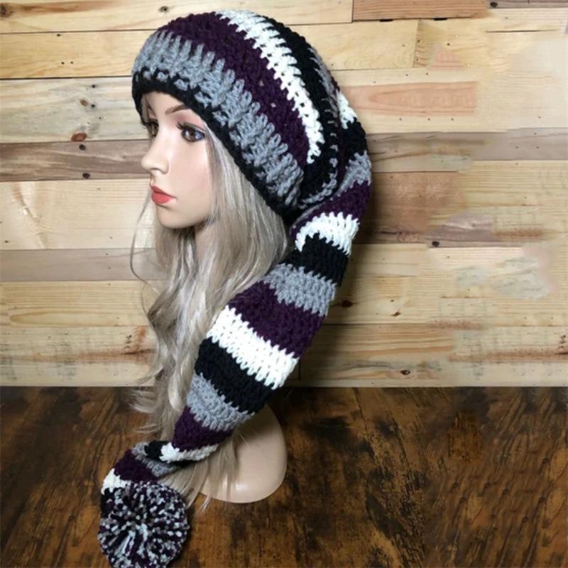 Новая модная длинная шляпа ведьмы ручной работы, связанная крючком, для взрослых