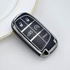 Silver TPU 3/5 Button Car Key Cover Case Fob for Jeep Renegade Compass Grand Cherokee for Chrysler 300C Wrangler Dodge Car Accessaries