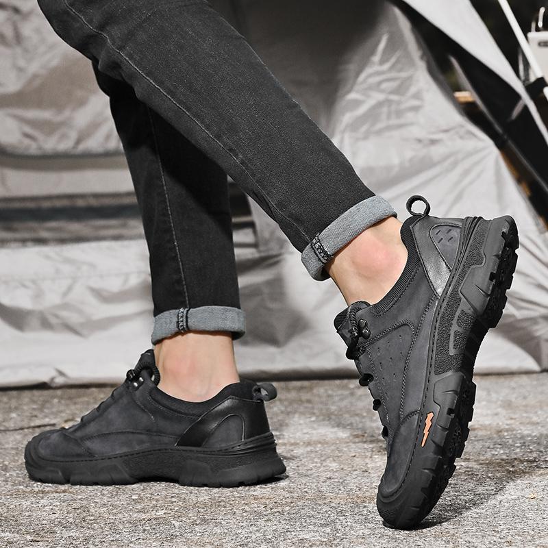 Outdoor Hiking Shoes Men Genuine Leather Camping Sneakers Man Casual Shoes Luxury Brand Casual Men's Footwear