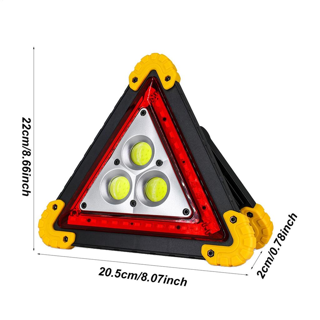 Multifunctional Foldable Triangle Warning Light Quick Charge Portable Bright Eye-Catching Safety Sign for Car Road Emergency