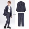 Kids Blazer Set School Host Performance Photography Costume Boys Suits for Weddings Gray Handsome Toddler Birthday Outfits 12 13 Y