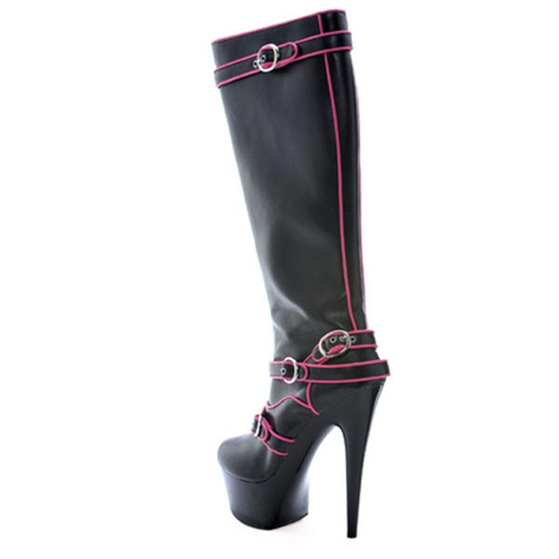 Супер-высокий каблук, водонепроницаемый, 15 см, женские, среднего размера, клейкие, модные, сапоги, 21 год, новые, высокие, черные, с круглой головкой, пряжкой, ремешком