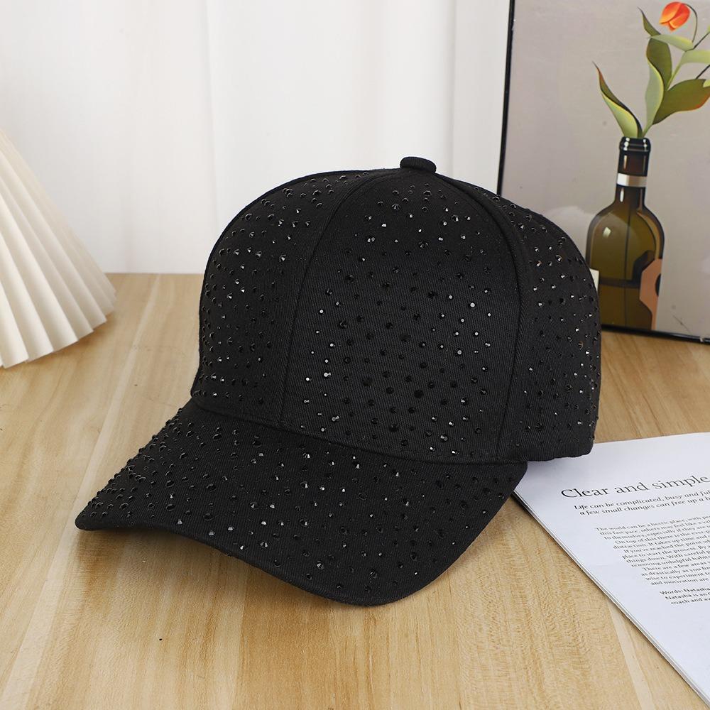 Creative Hotfix Rhinestones Baseball Cap Cotton Sunscreen hat Simple sunshade hat  Girl
