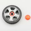 Plastic-Aluminum Core Rubber 125mm 6201 Bearing Telescopic Door Caster Wheel with 12-Hole Design.