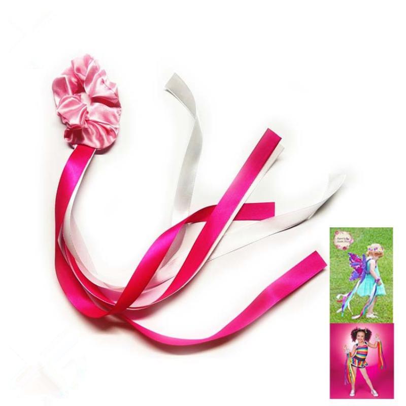 Dance Accessories Polyester Gymnastics Long Ribbon Elastic Rainbow Ribbon Headband Multicolor Wrist Straps Cheerleading