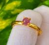 925 Sterling Silver Natural Pink Tourmaline Gemstone Solitaire Ring Sz 7.5US