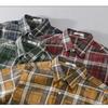 Рубашка в клетку с длинным рукавом в японском стиле для мужчин, весна-осень, повседневная мужская рубашка с карманом и отложным воротником, 100% хлопок, на пуговицах