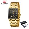 Men Watches Fashion Top Brand Luxury White Square Waterproof Quartz Wristwatch Stainless Steel Date Clock Mens Casual Business Watch