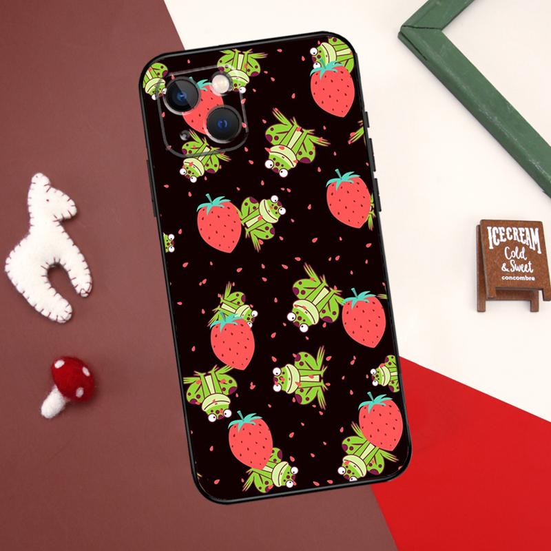 Чехол Cottagecore Fruit Strawberry Frog для iPhone X XR XS Max 12 13 Mini 7 8 Plus SE 2020 11 12 13 14 15 Pro Max задняя крышка