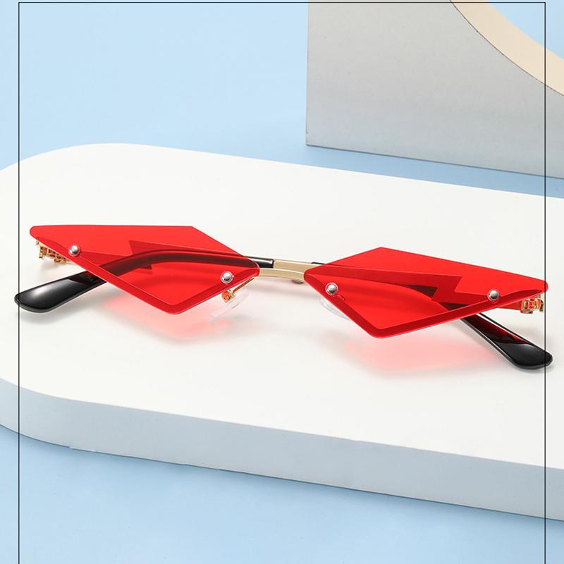 Солнцезащитные очки «кошачий глаз» для женщин, модные, без оправы, для уличной съемки, солнцезащитные очки, женские, трендовые, киберпанк, треугольные, для мужчин