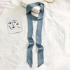 Women's Solid Silk Ribbon Scarf: Thin, Long, Narrow Neck Tie & Shirt Accessory
