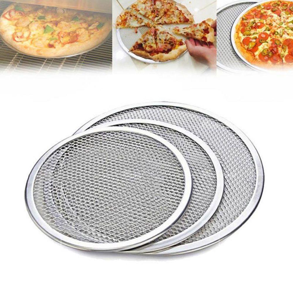 6''-12'' Home  Oven Net Kitchen Baking Tray Aluminium Mesh Plate Pan Pizza Screen