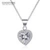 Fashion Women Jewelry Sets For Party Pure 925 Silver Bridal Love Heart Zircon Necklace Earrings Ring Set Accessories