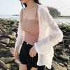 Women Top Beach Cover-up Thin Anti-UV Long Sleeves Solid Color Loose Soft Casual Lapel Spring Summer AC Shirt Sun Protection Coat
