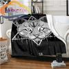 Mystery Cat and Satan  Fluffy Blanket  Warmth Soft Plush Sofa Throw  Square  Blanket Tourist blanket{Customize Your Picture}