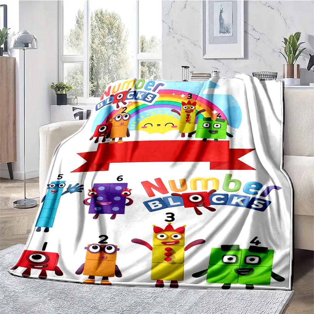 Numberblocks Theme Printed Blanket - Perfect for Couch, Bed, Travel & Outdoor Use | Machine Washable, Cozy & Durable.