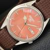 VINTAGE SEIKO 5 AUTOMATIC 7S26A JAPAN MENS PEACH COLOR DIAL WATCH A701659-5 R206c-a701659