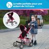 Коляска для кук Kinderplay – легкая, складная и устойчивая, с капюшоном и ремнем безопасности (KP0280R)