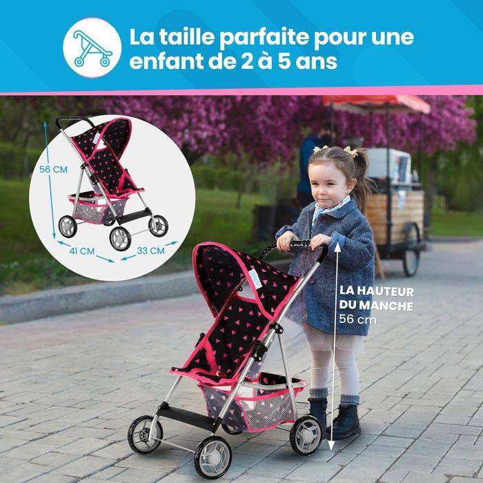 Коляска для кук Kinderplay – легкая, складная и устойчивая, с капюшоном и ремнем безопасности (KP0280R)
