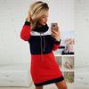Womens Ladies Sweater Jumper Long Dresses Skirt Winter Long Sleeve Striped Tops