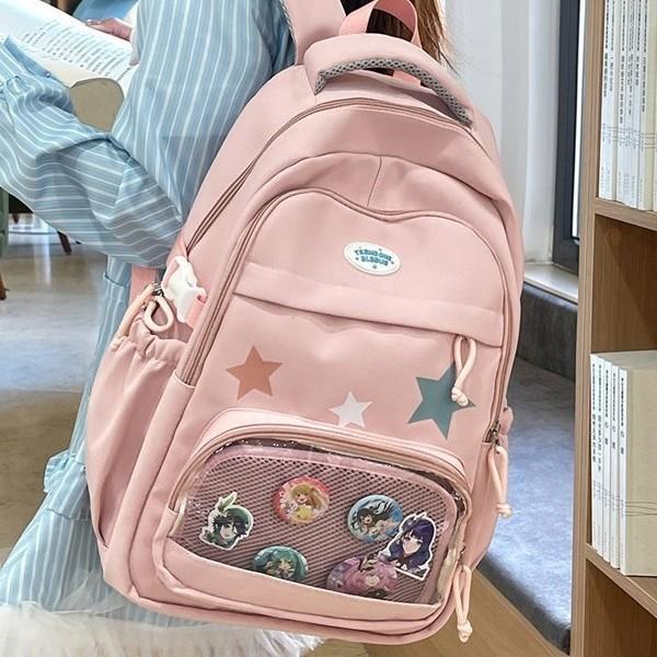 Starry Sky Transparent Backpack With Breathable Comfort For Middle School Students