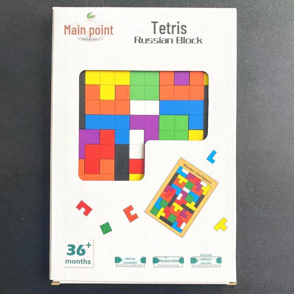 Тетрис Танграм 3D Головоломка: Деревянные кубики для раннего образования и когнитивного развития детей