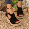 Fashion Women Sandals Summer 2025 Heeled Sandals Wedges Comfort Platform Non Slip Peep Toe Shoes Outdoor Beach Shoe Sandalias De Mujer