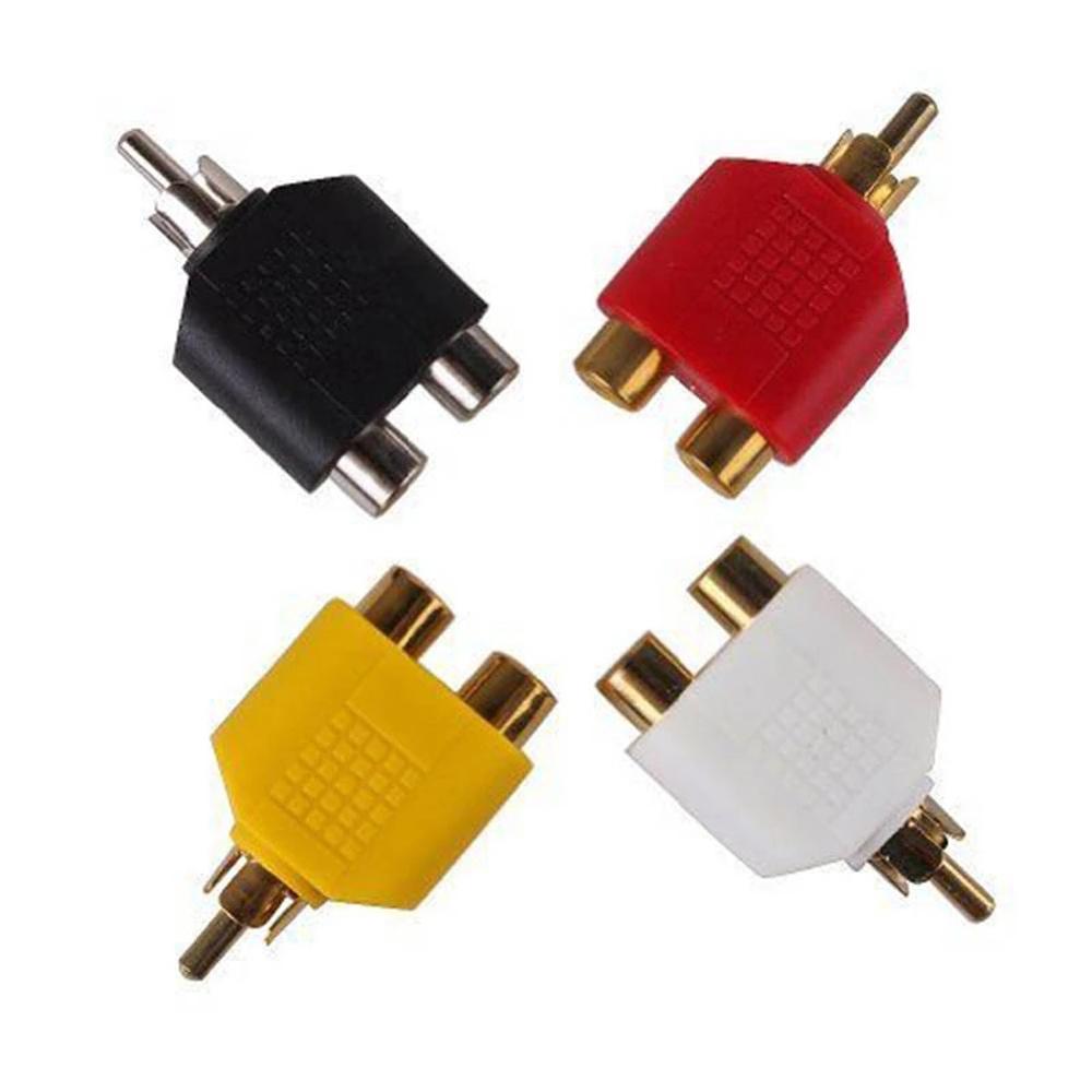 Audio Converter Audio Plug Audio Cable Y Adapter Connectors Plugs RCA to 2 RCA Audio Adapter