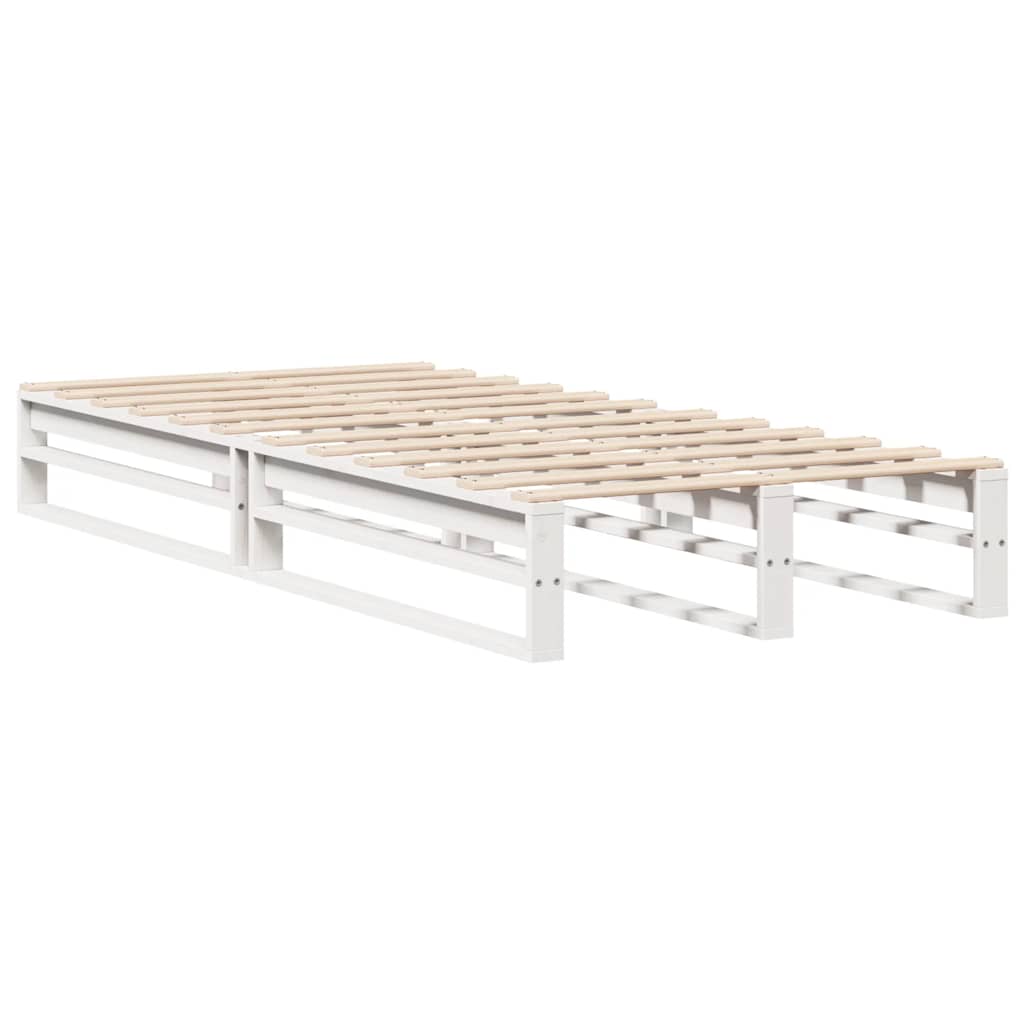 Vidaxl Rama Łóżka Bez Materaca, Biała, 90X200 Cm, Lite Drewno Sosnowe