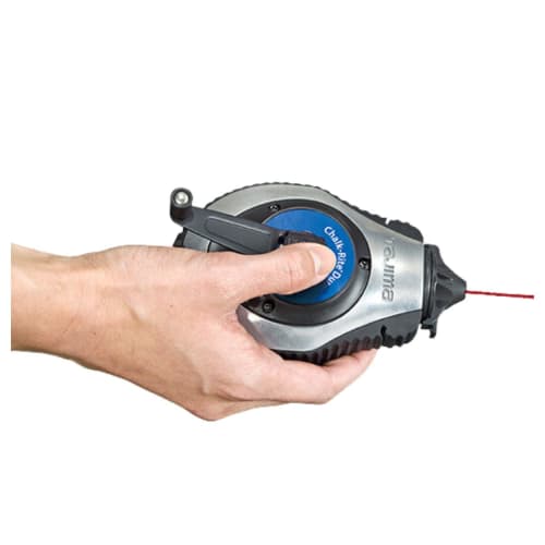 TAJIMA Chalk Line - Chalk-Rite Dura Chalk Box with Ultra-Thin 0.5mm Snap Line & Integrated Handle Release - CR402S